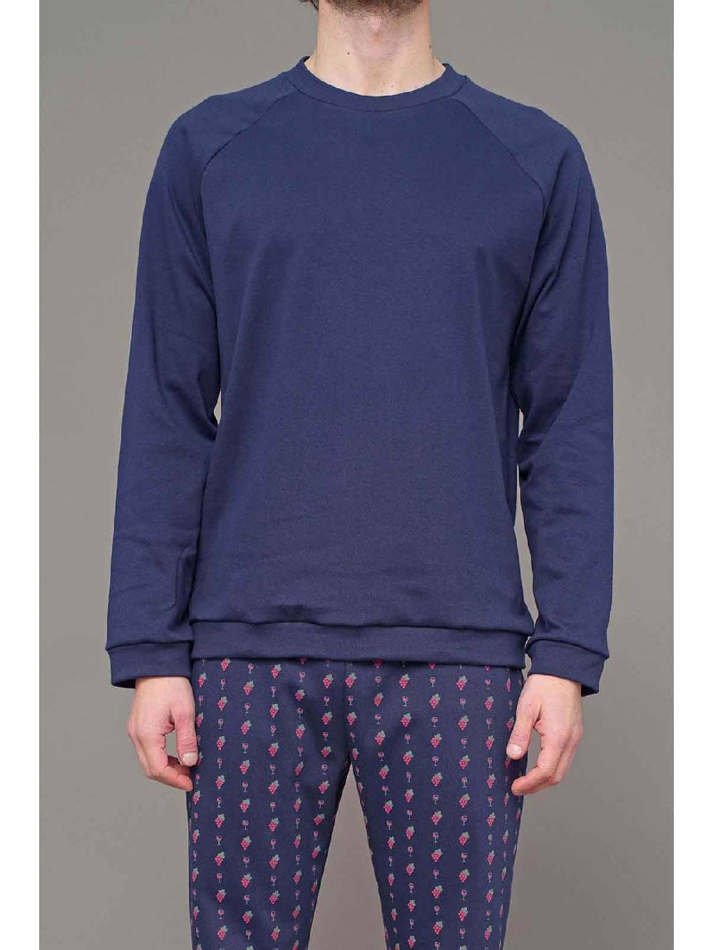 Julipet Pigiama girocollo linea winewear in interlock di puro cotone Offerte