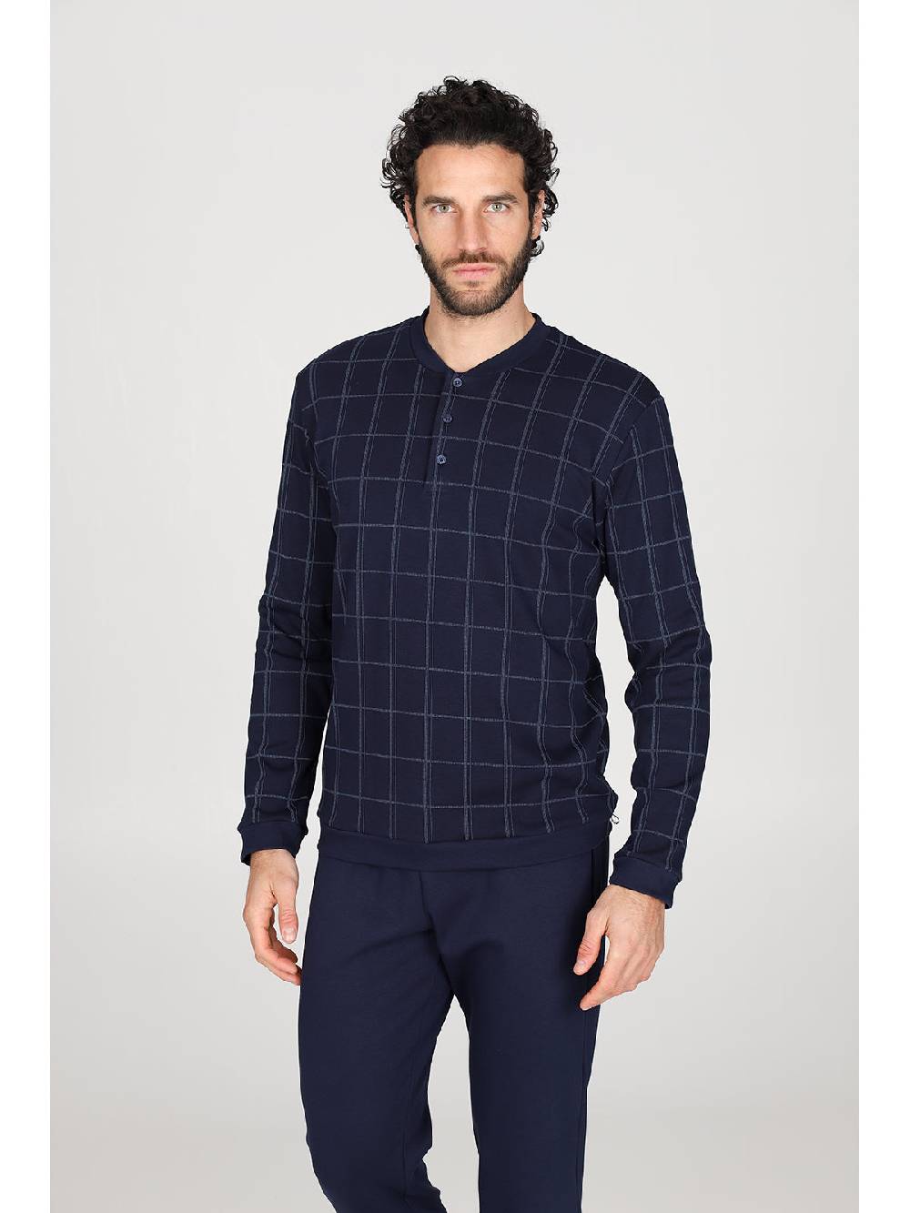 Julipet Pigiama serafino in caldo interlock di puro cotone Moda