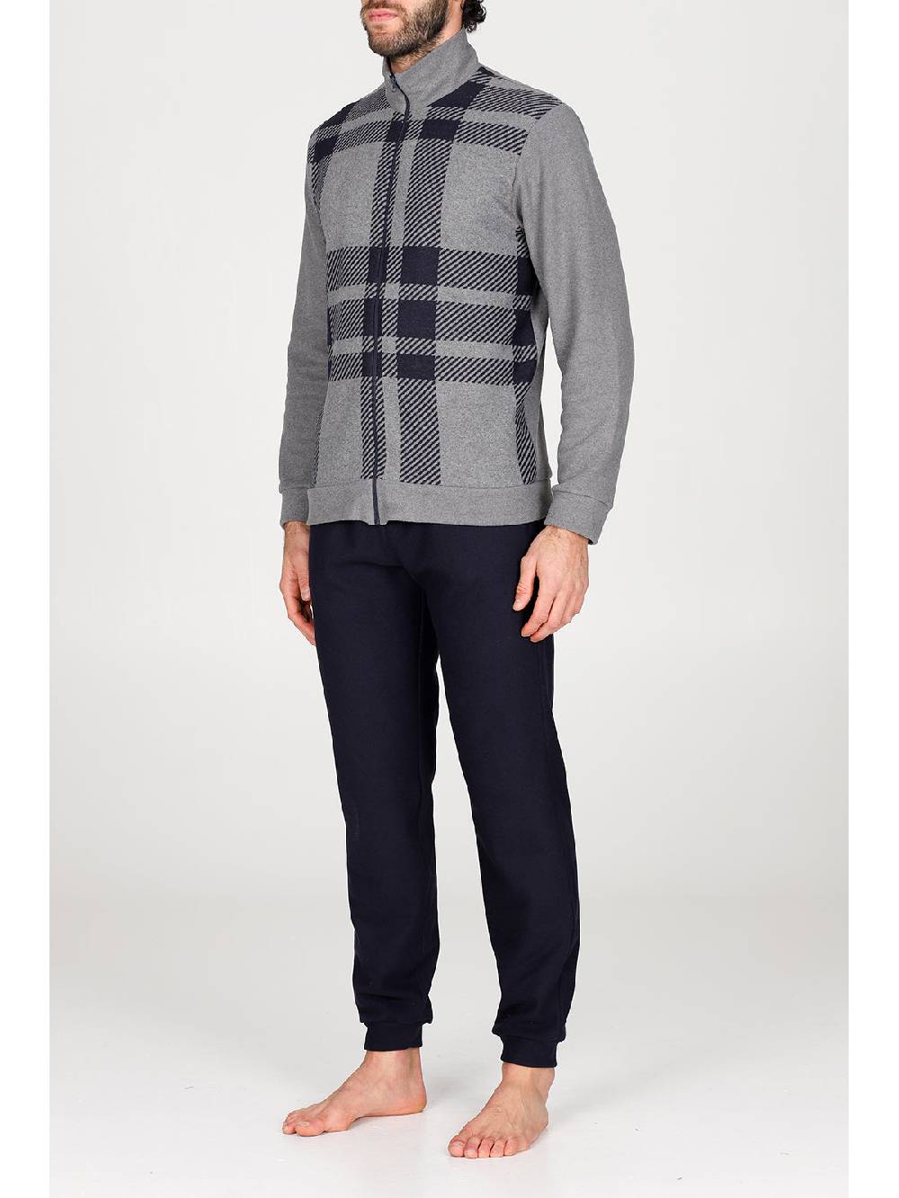 Julipet Pigiama con zip in confortevole jacquard di cotone Italia