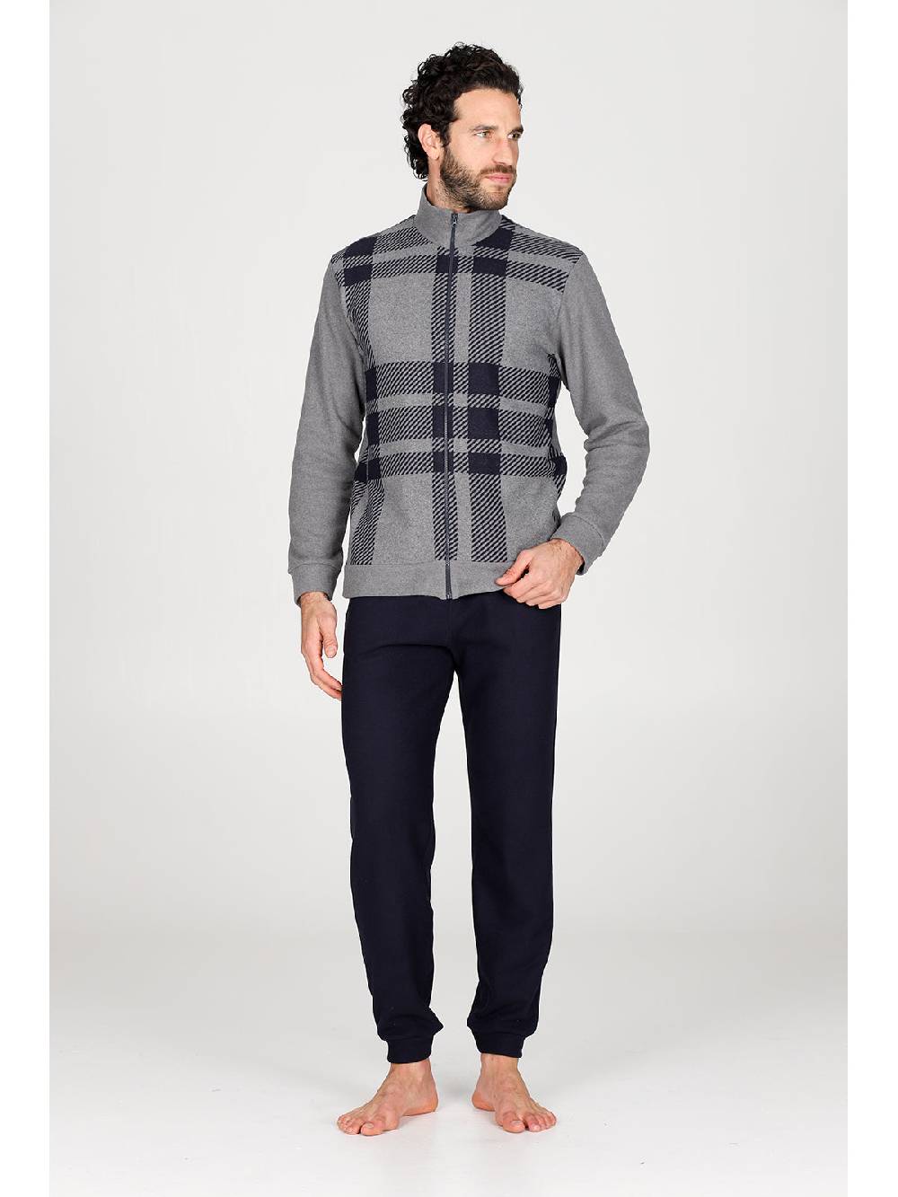 Julipet Pigiama con zip in confortevole jacquard di cotone Italia