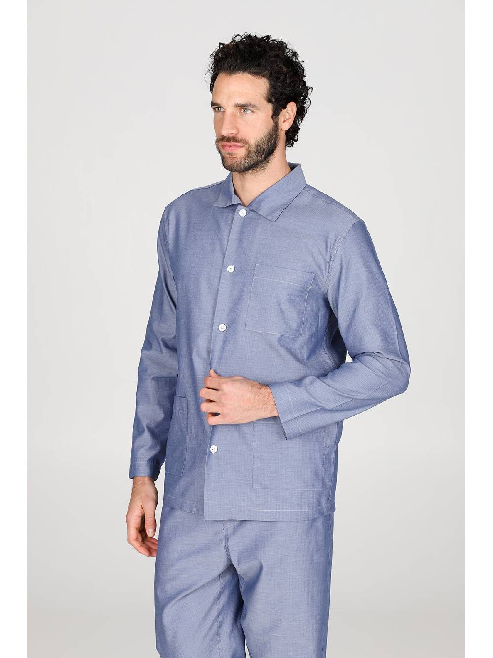 Julipet Pigiama cardigan in pregiato popeline di puro cotone Shopping online