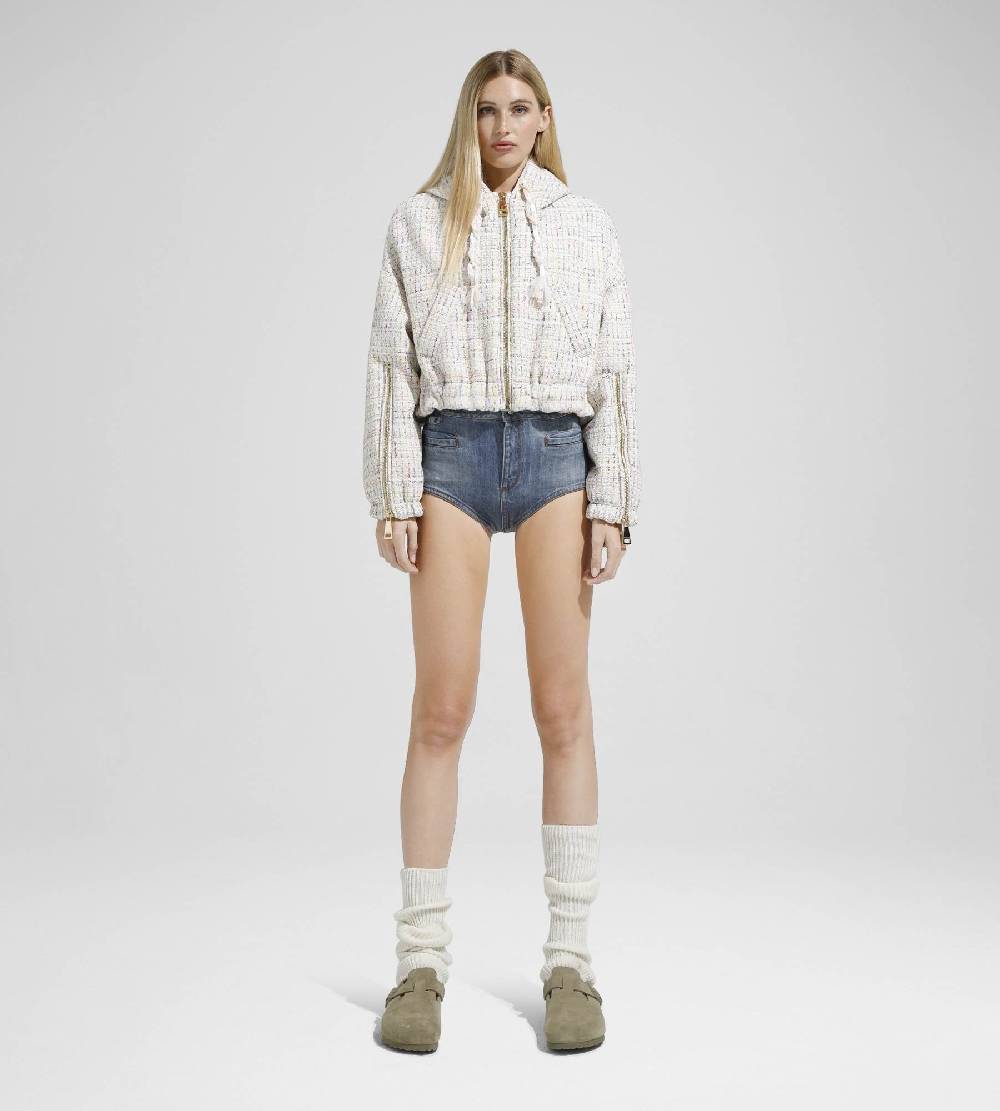 Khrisjoy KHRIS CROP WINDBREAKER TWEED PASTEL COLORS Economico