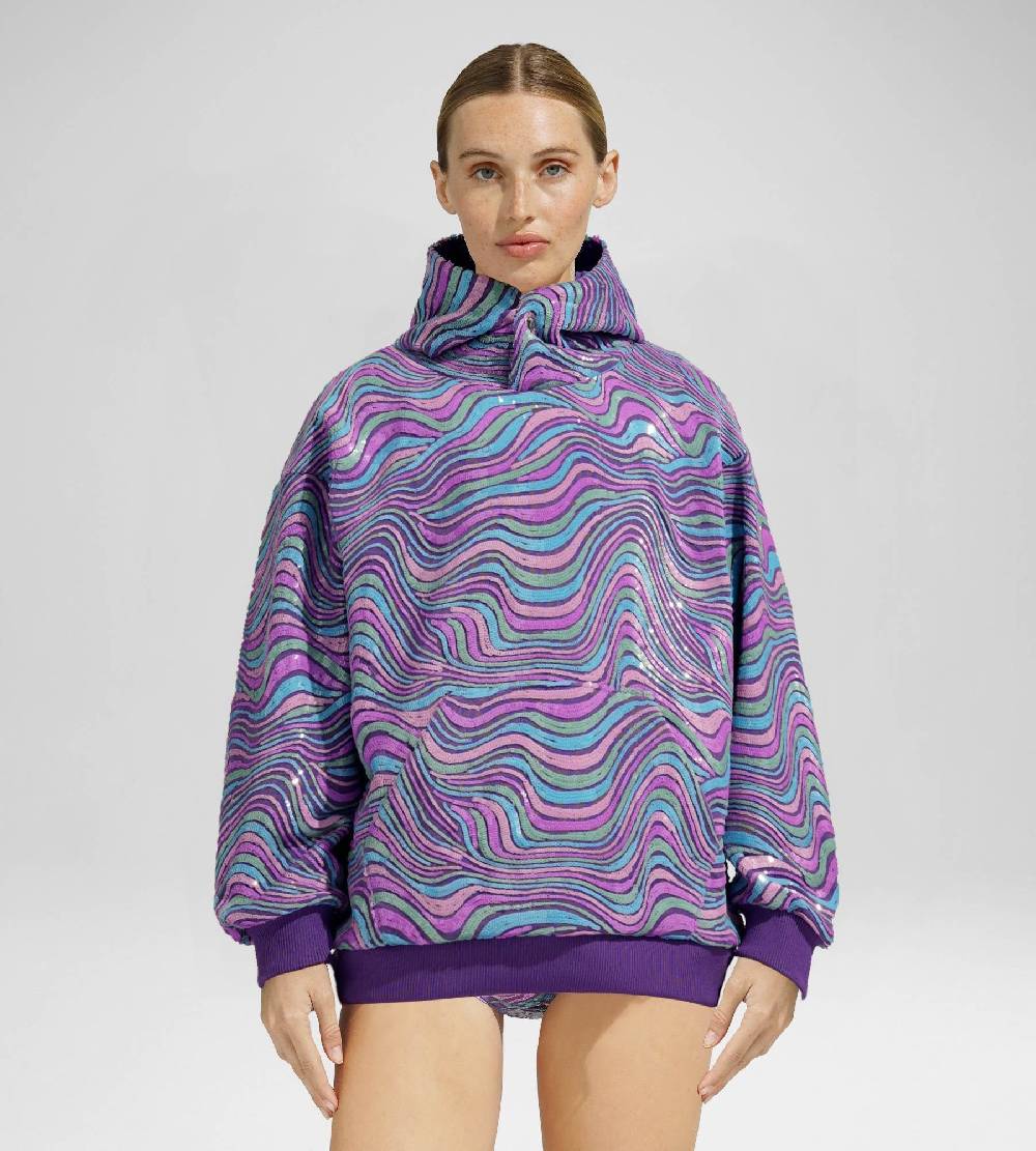 Khrisjoy WAVE PAILLETTES HOODIE MIX GRAPE Online