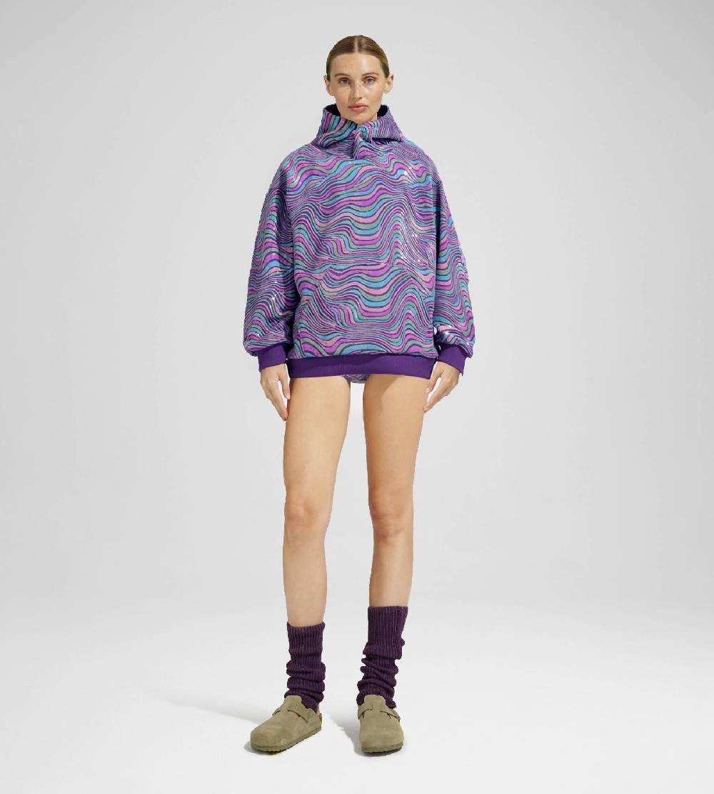 Khrisjoy WAVE PAILLETTES HOODIE MIX GRAPE Online