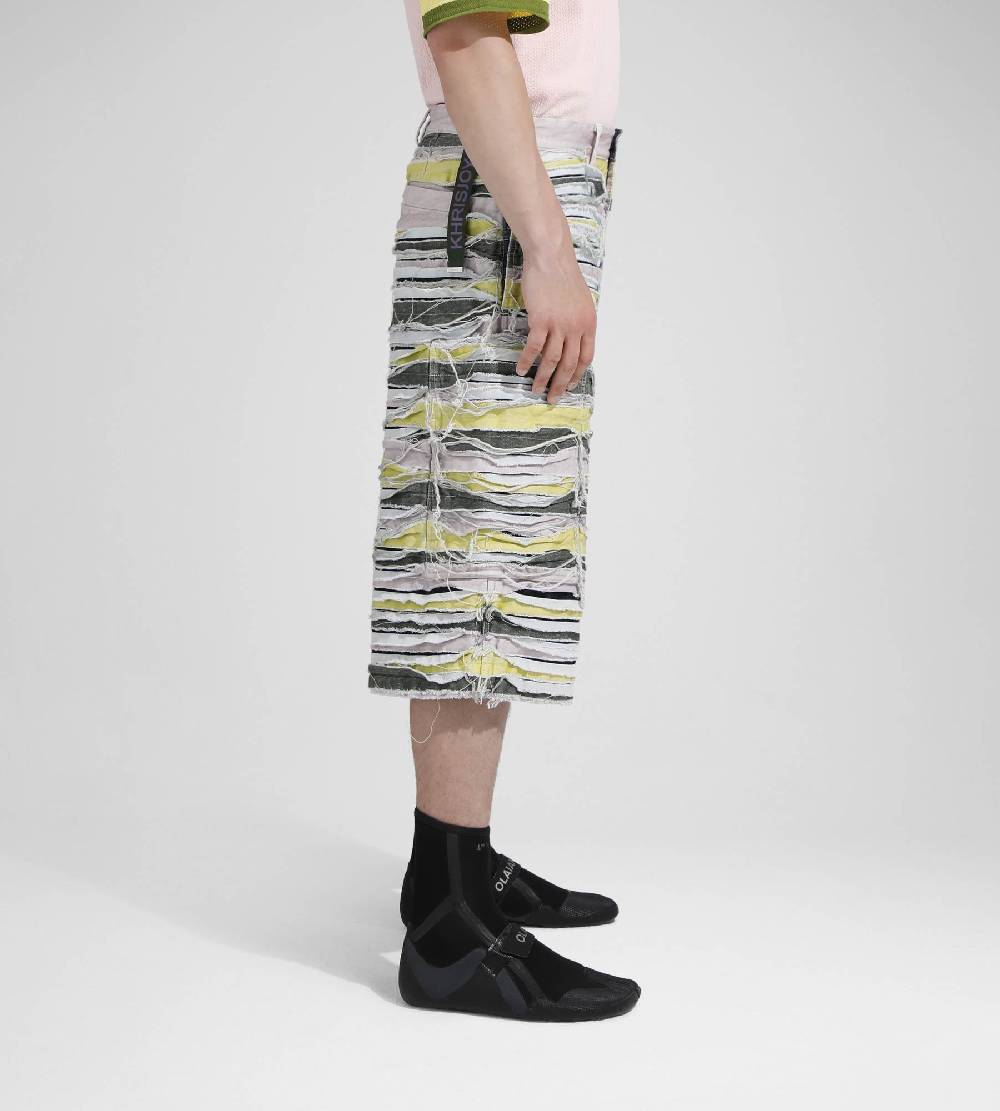 Khrisjoy LONG SHORTS DENIM STRIPES MULTICOLOR DENIM Qualità Garantita