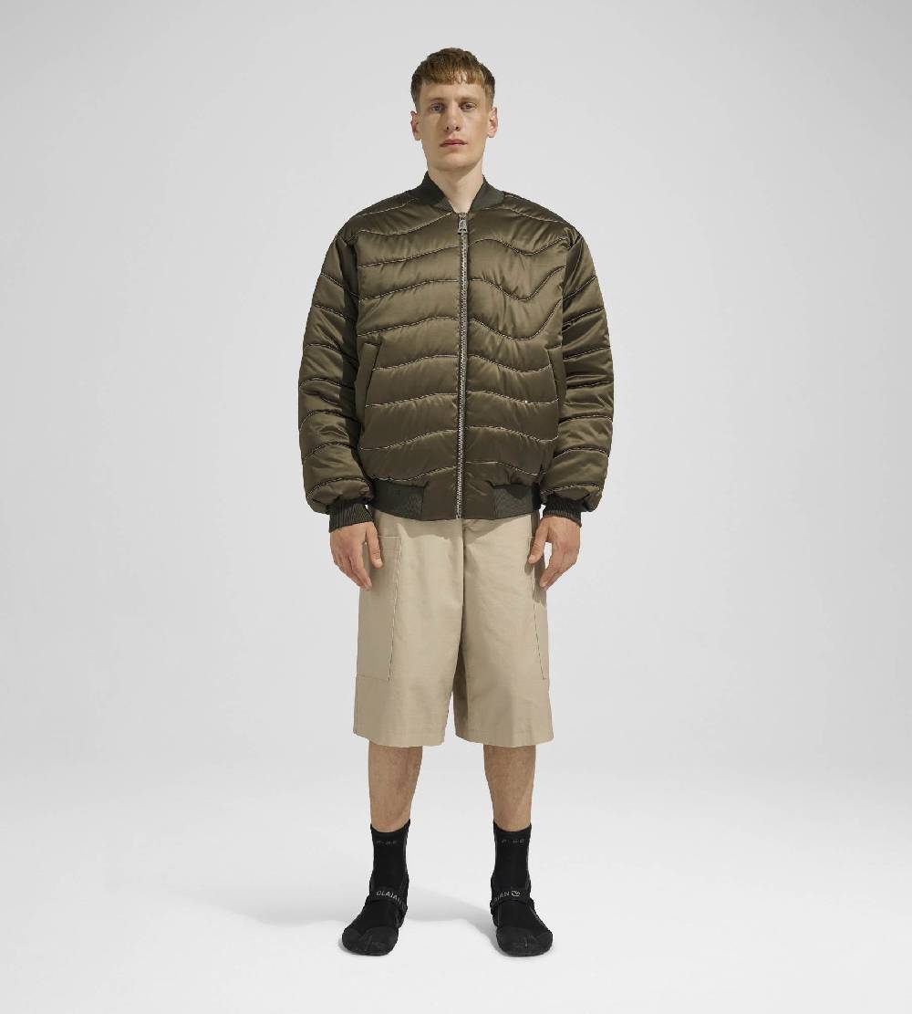 Khrisjoy BOMBER SATIN WAVE CHAINS OLIVE GREEN Negozi Online