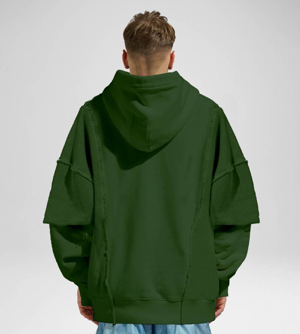 Khrisjoy HOODIE DOUBLE POCKETS OLIVE GREEN Promozione Limitata