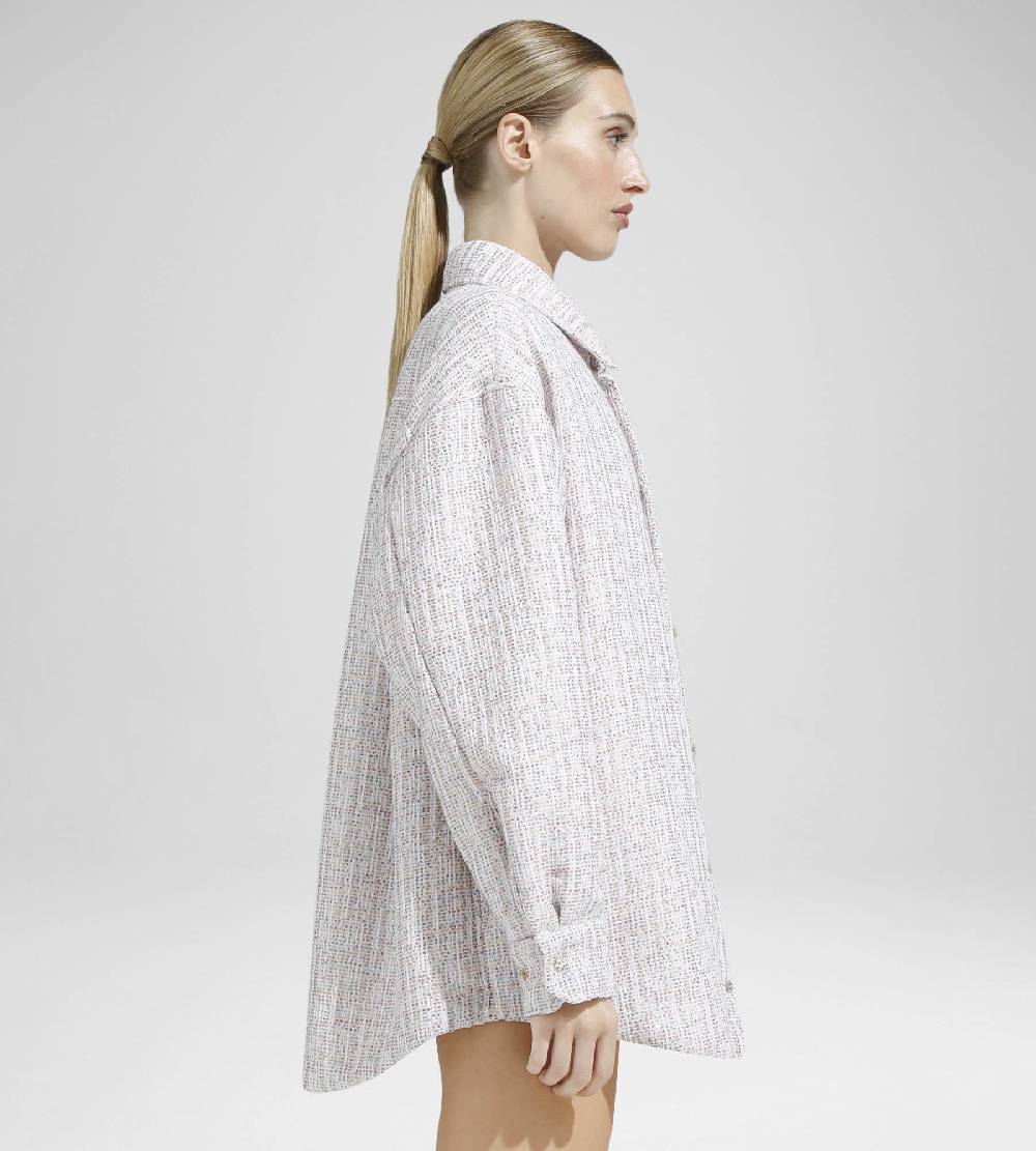 Khrisjoy OVERSIZE SHIRT TWEED PAILLETTES TRAMÉ Vendite Flash