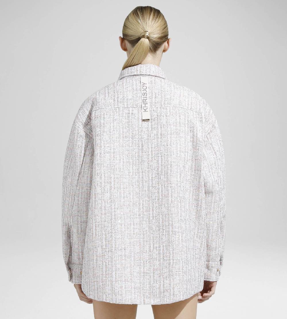 Khrisjoy OVERSIZE SHIRT TWEED PAILLETTES TRAMÉ Vendite Flash