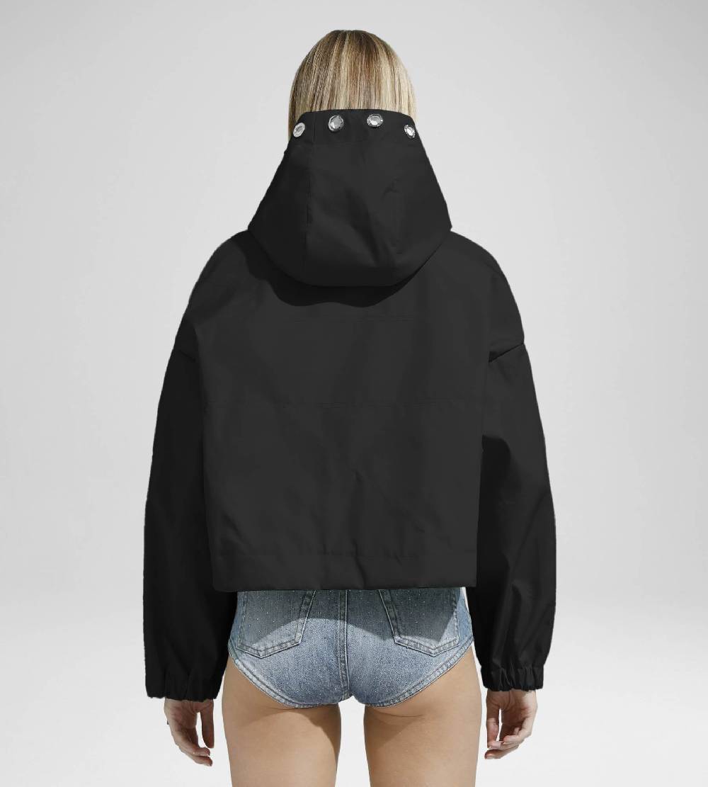 Khrisjoy NEW KHRIS CROP WINDBREAKER BLACK Acquista Ora