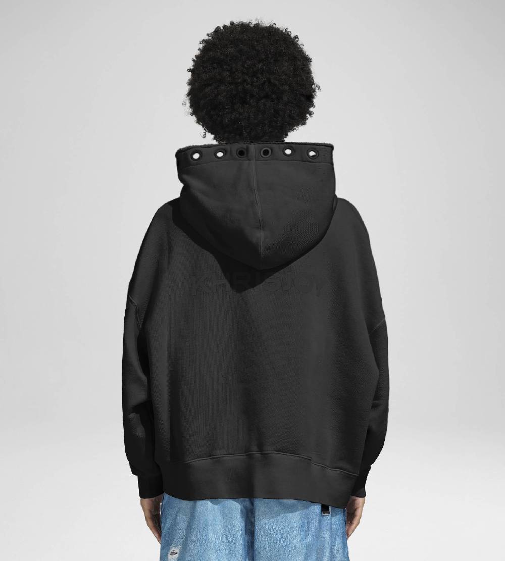 Khrisjoy HOODIE EYELETS BLACK In Vendita