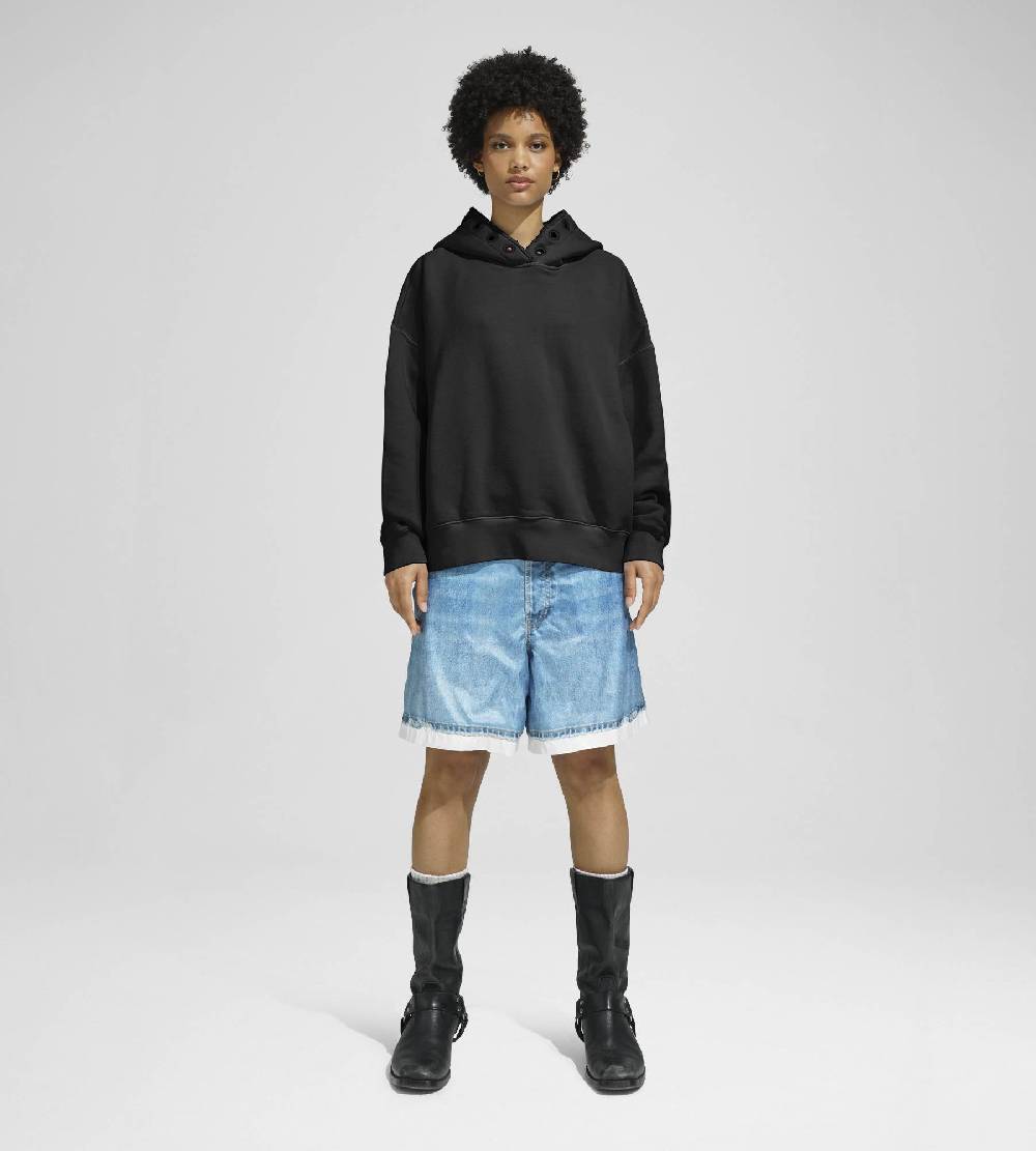 Khrisjoy HOODIE EYELETS BLACK In Vendita