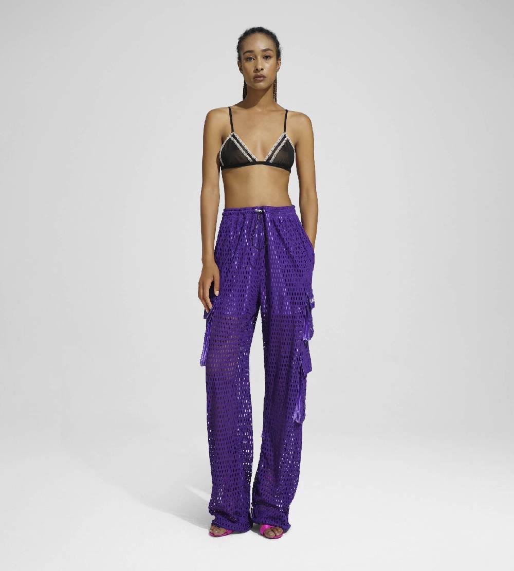 Khrisjoy PANTS MULTIPOCKET MESH WISTERIA Saldi