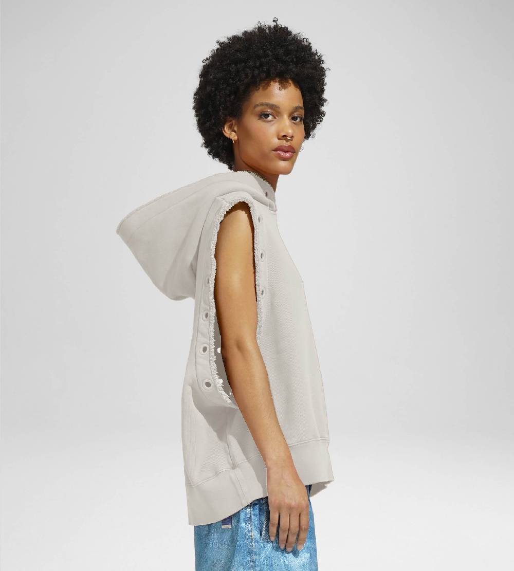 Khrisjoy HOODIE VEST EYELETS DESERT Vendita Calda
