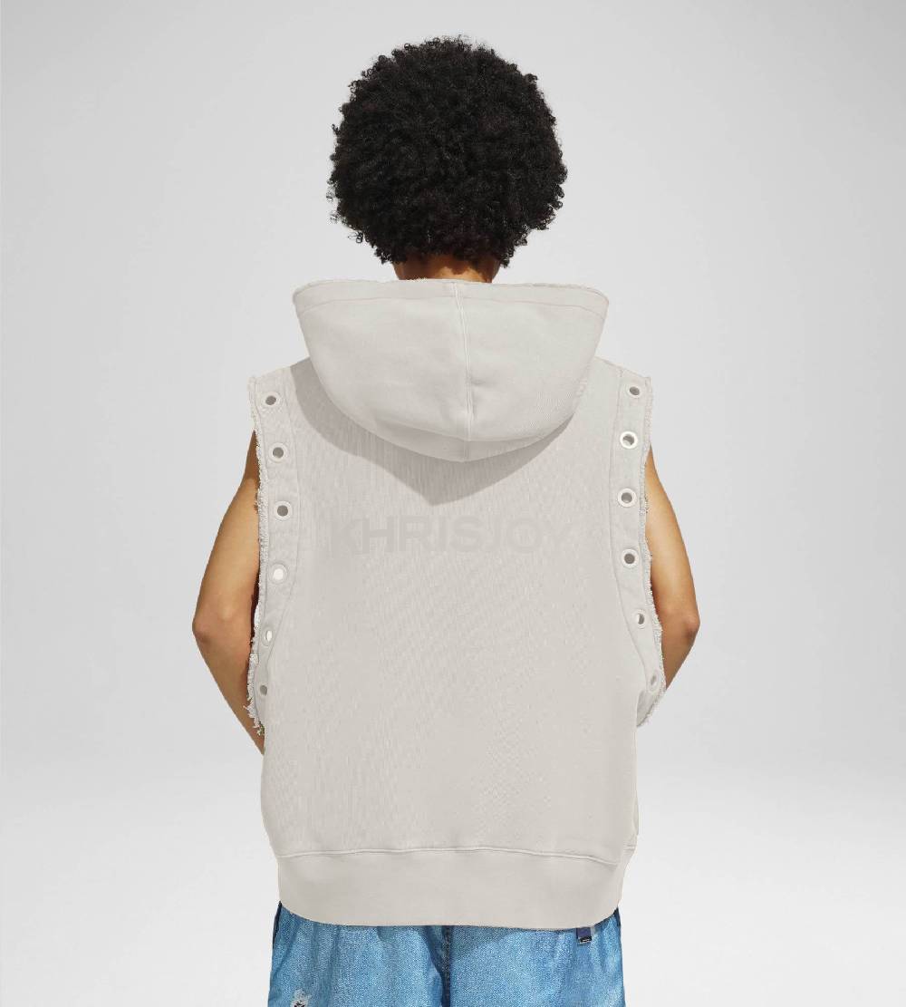Khrisjoy HOODIE VEST EYELETS DESERT Vendita Calda