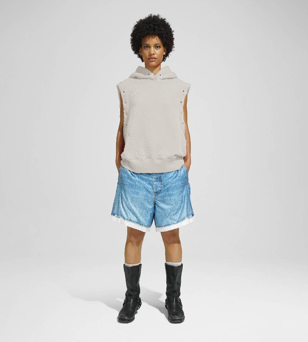 Khrisjoy HOODIE VEST EYELETS DESERT Vendita Calda