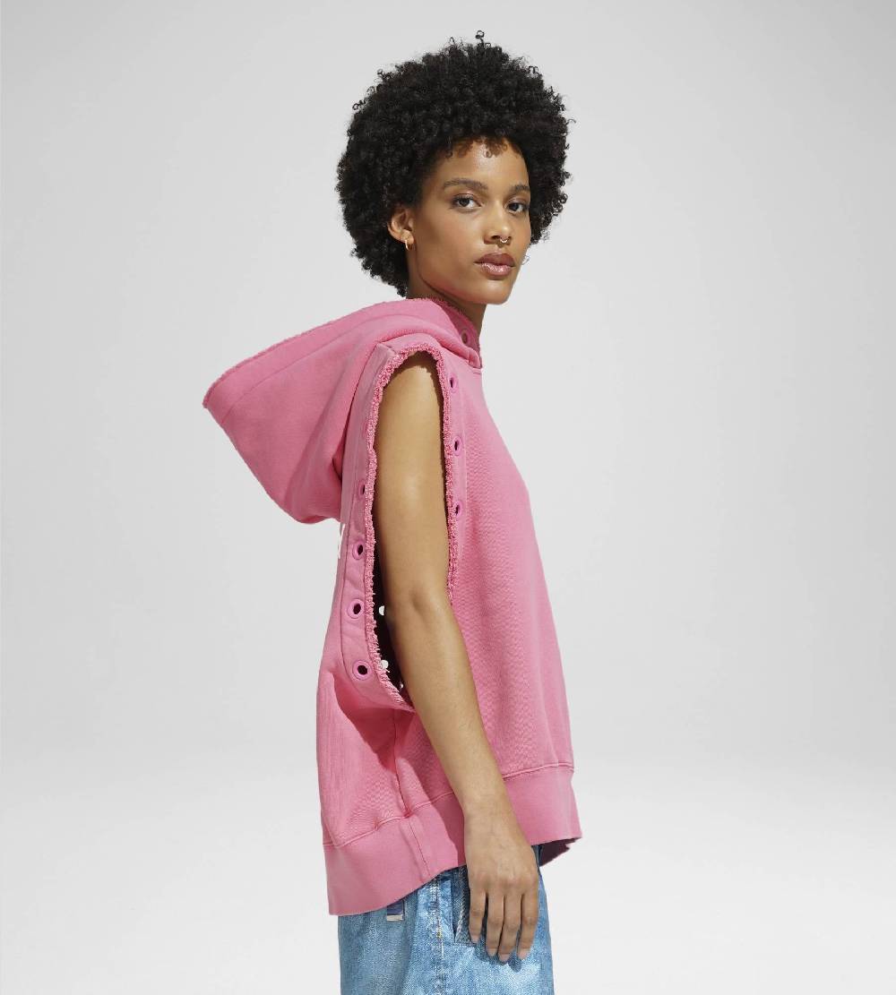 Khrisjoy HOODIE VEST EYELETS CANDY PINK Vendita Economica
