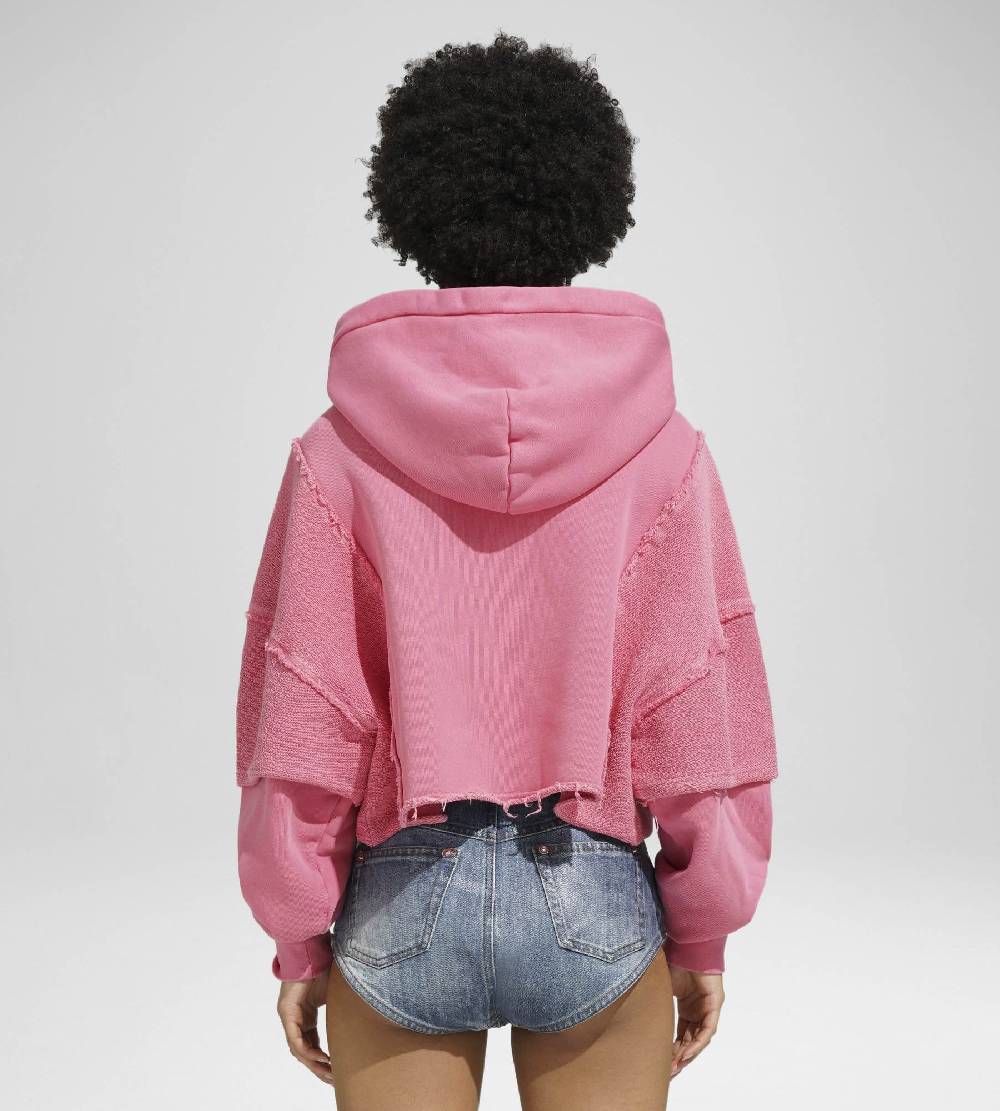 Khrisjoy HOODIE CROP DOUBLE POCKETS CANDY PINK 2025