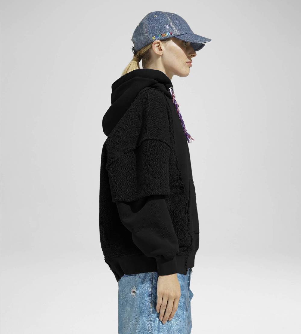 Khrisjoy HOODIE DOUBLE POCKETS BLACK Nuovo
