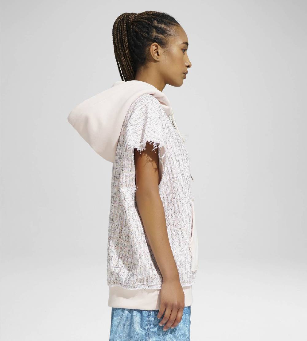Khrisjoy TWEED HOODIE VEST CONFETTI Vendita