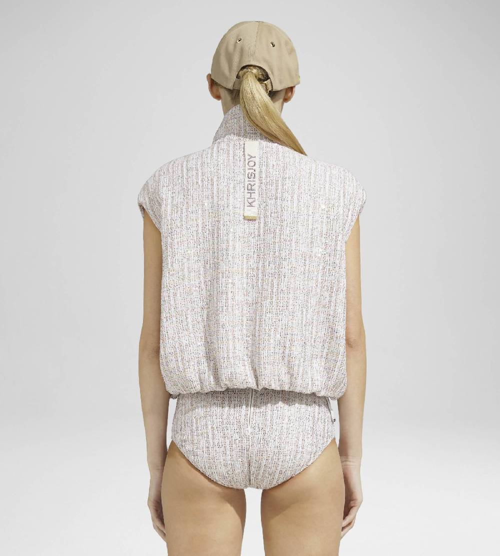 Khrisjoy JOY VEST TWEED CROPPED PAILLETTES TRAMÉ Convenienza