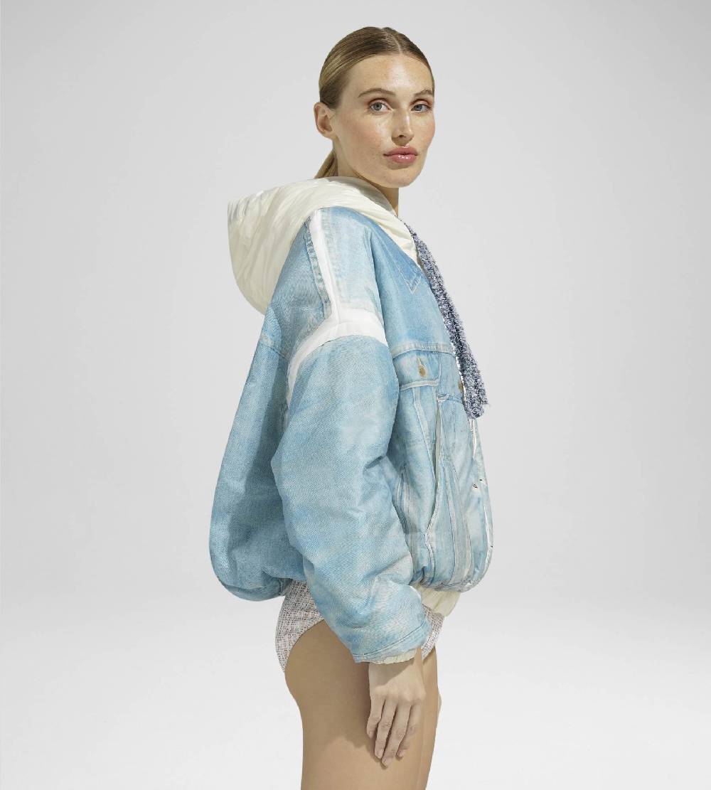 Khrisjoy PUFF HOODIE PRINT DENIM MEDIUM DENIM Presa