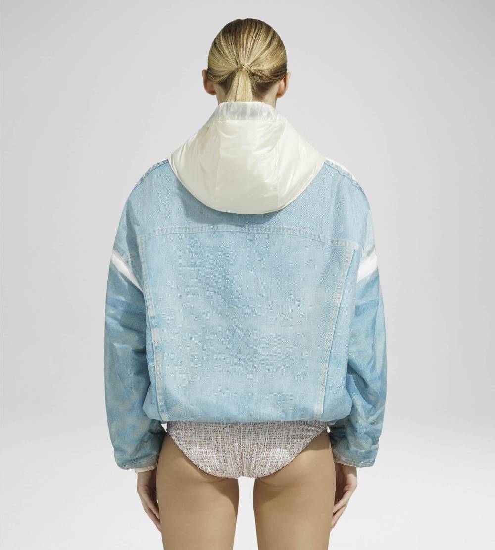 Khrisjoy PUFF HOODIE PRINT DENIM MEDIUM DENIM Presa