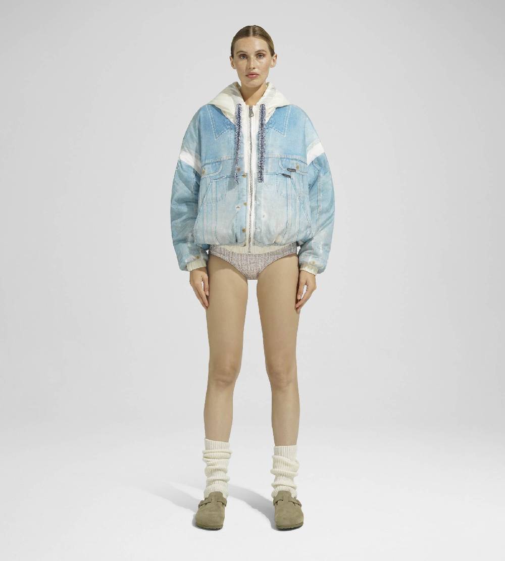 Khrisjoy PUFF HOODIE PRINT DENIM MEDIUM DENIM Presa