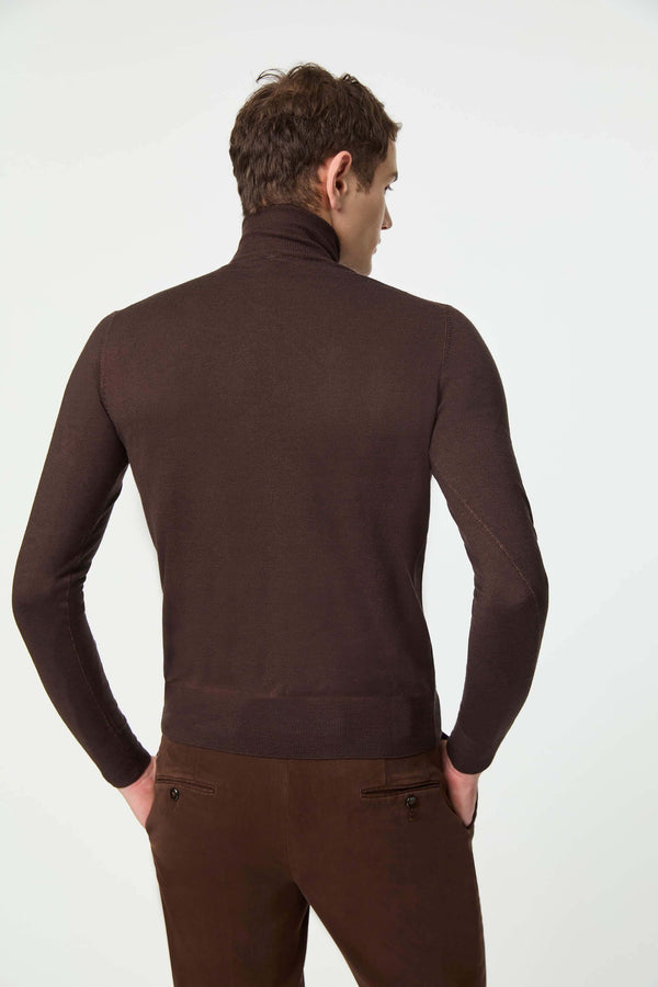 L.B.M. 1911 Maglia dolcevita in lana leggera marrone Maglia dolcevita in lana leggera marrone Affare Del Giorno