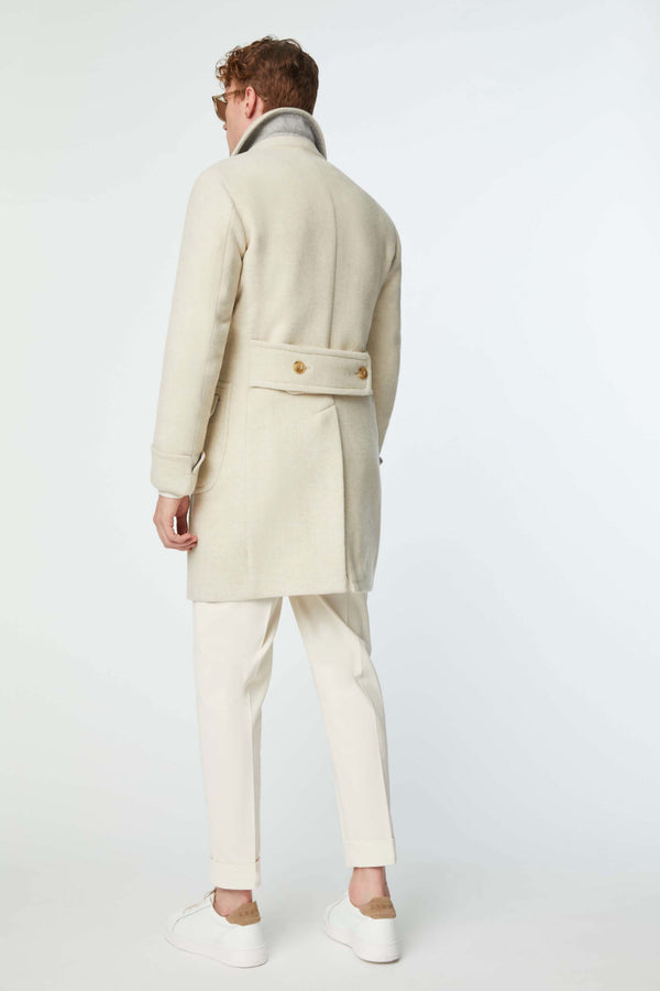 L.B.M. 1911 Cappotto doppiopetto non trattato bianco Cappotto doppiopetto non trattato bianco In Vendita