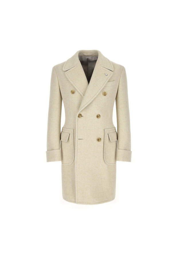 L.B.M. 1911 Cappotto doppiopetto non trattato bianco Cappotto doppiopetto non trattato bianco In Vendita