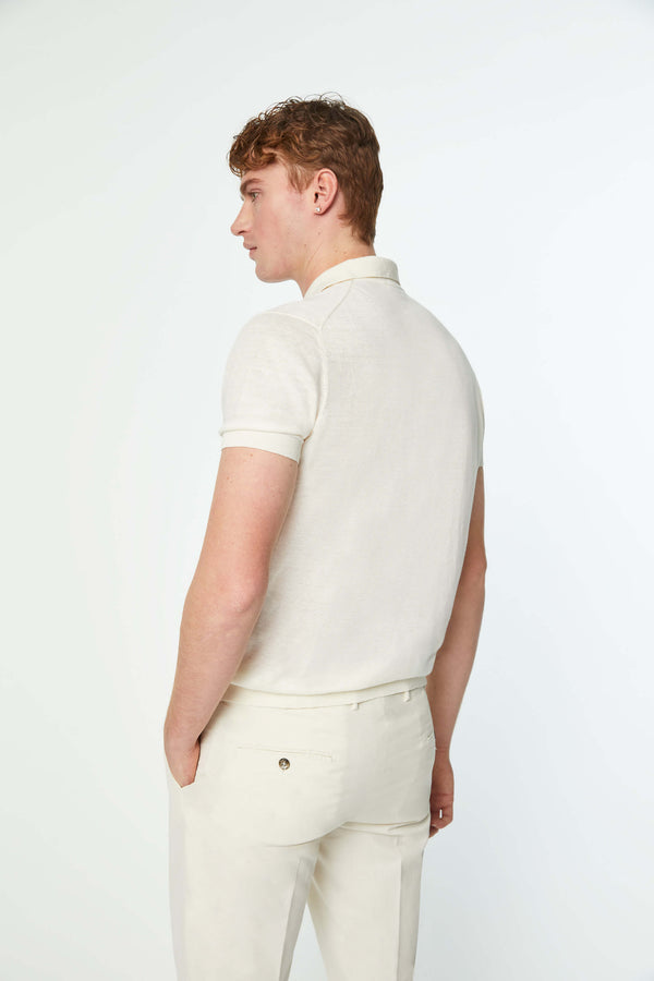 L.B.M. 1911 Polo in maglia bianco avorio Polo in maglia bianco avorio Qualità Garantita
