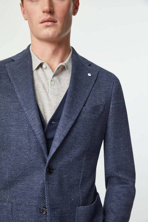 L.B.M. 1911 Giacca JACK in jersey blu denim Giacca JACK in jersey blu denim Moda