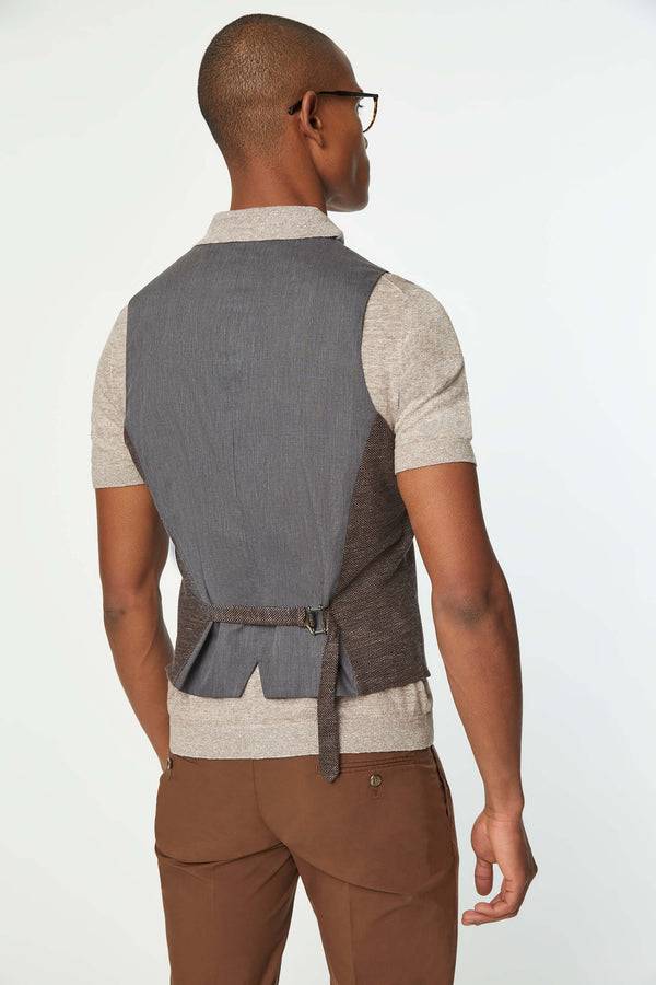 L.B.M. 1911 Gilet DEREK in Jersey marrone Gilet DEREK in Jersey marrone In Linea