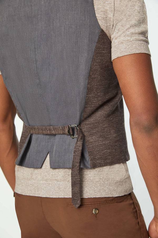 L.B.M. 1911 Gilet DEREK in Jersey marrone Gilet DEREK in Jersey marrone In Linea