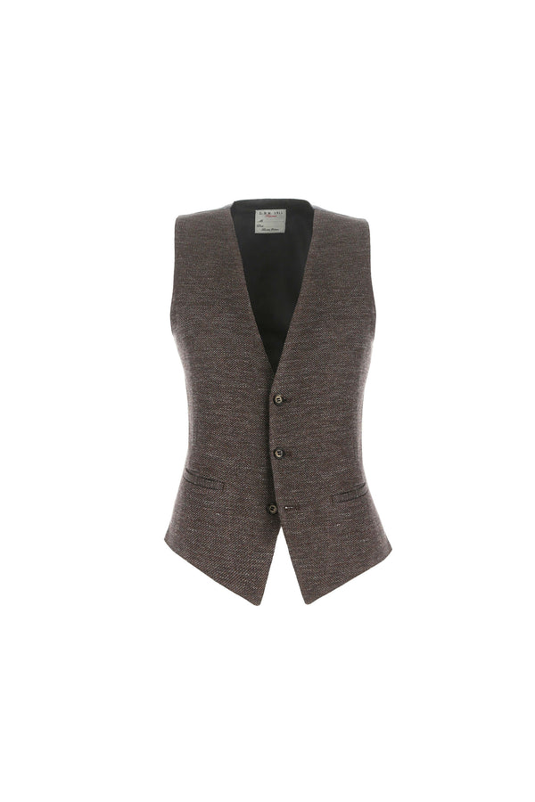 L.B.M. 1911 Gilet DEREK in Jersey marrone Gilet DEREK in Jersey marrone In Linea