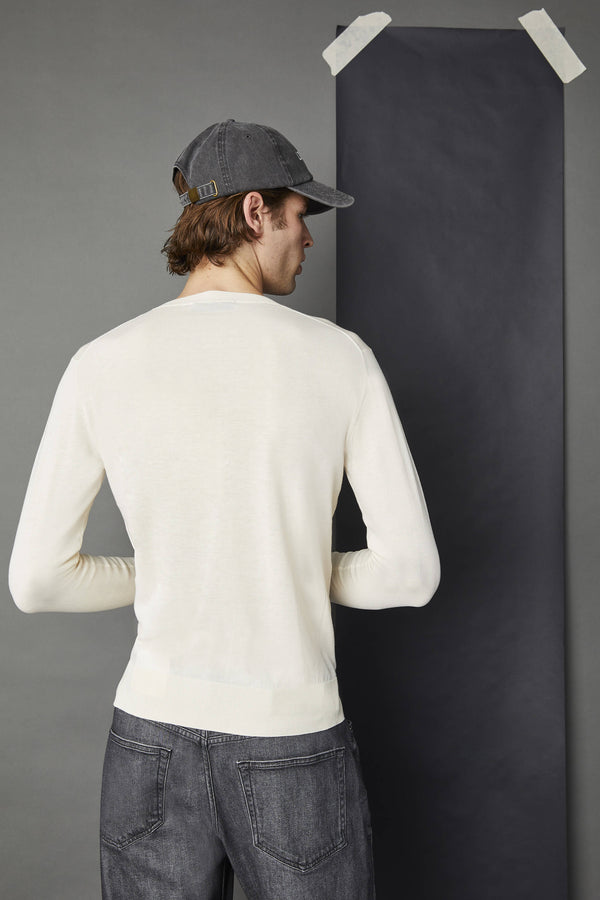 L.B.M. 1911 Maglia manica lunga in cotone bianca Maglia manica lunga in cotone bianca Negozi Online