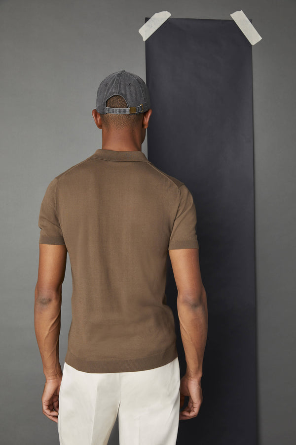 L.B.M. 1911 Polo in maglia marrone Polo in maglia marrone Promozione Limitata