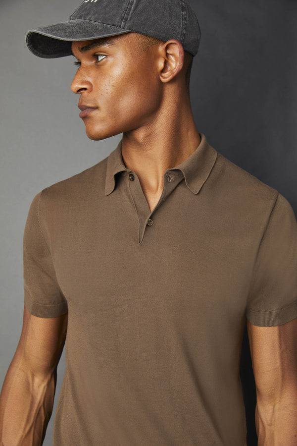 L.B.M. 1911 Polo in maglia marrone Polo in maglia marrone Promozione Limitata