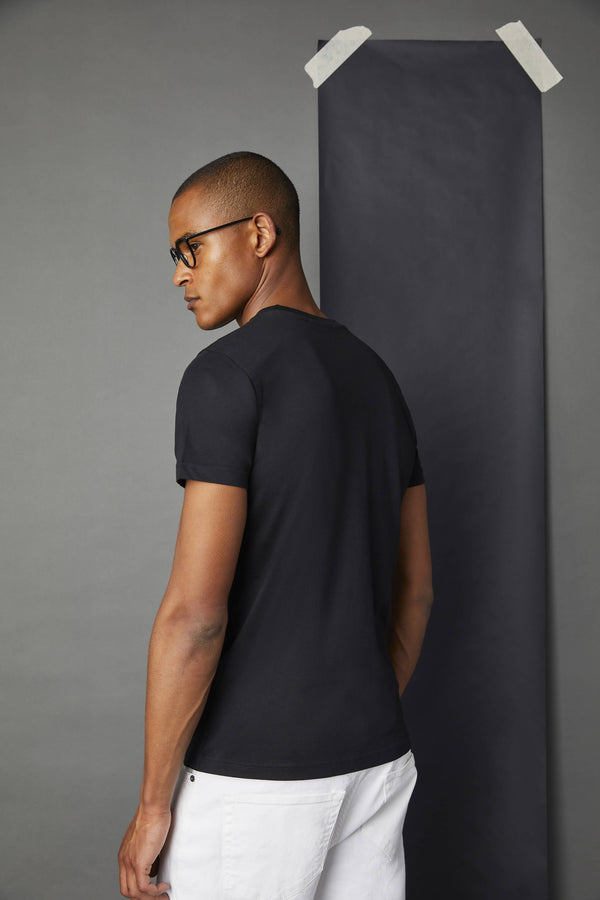 L.B.M. 1911 T-shirt in cotone nera con logo T-shirt in cotone nera con logo Affare Del Giorno