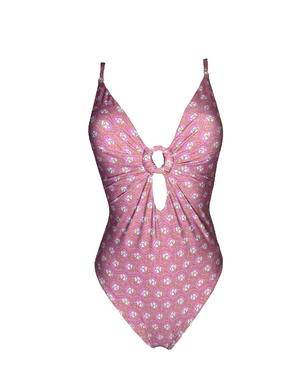 Olivia Gold Intero con scollatura e accessorio centrale Online