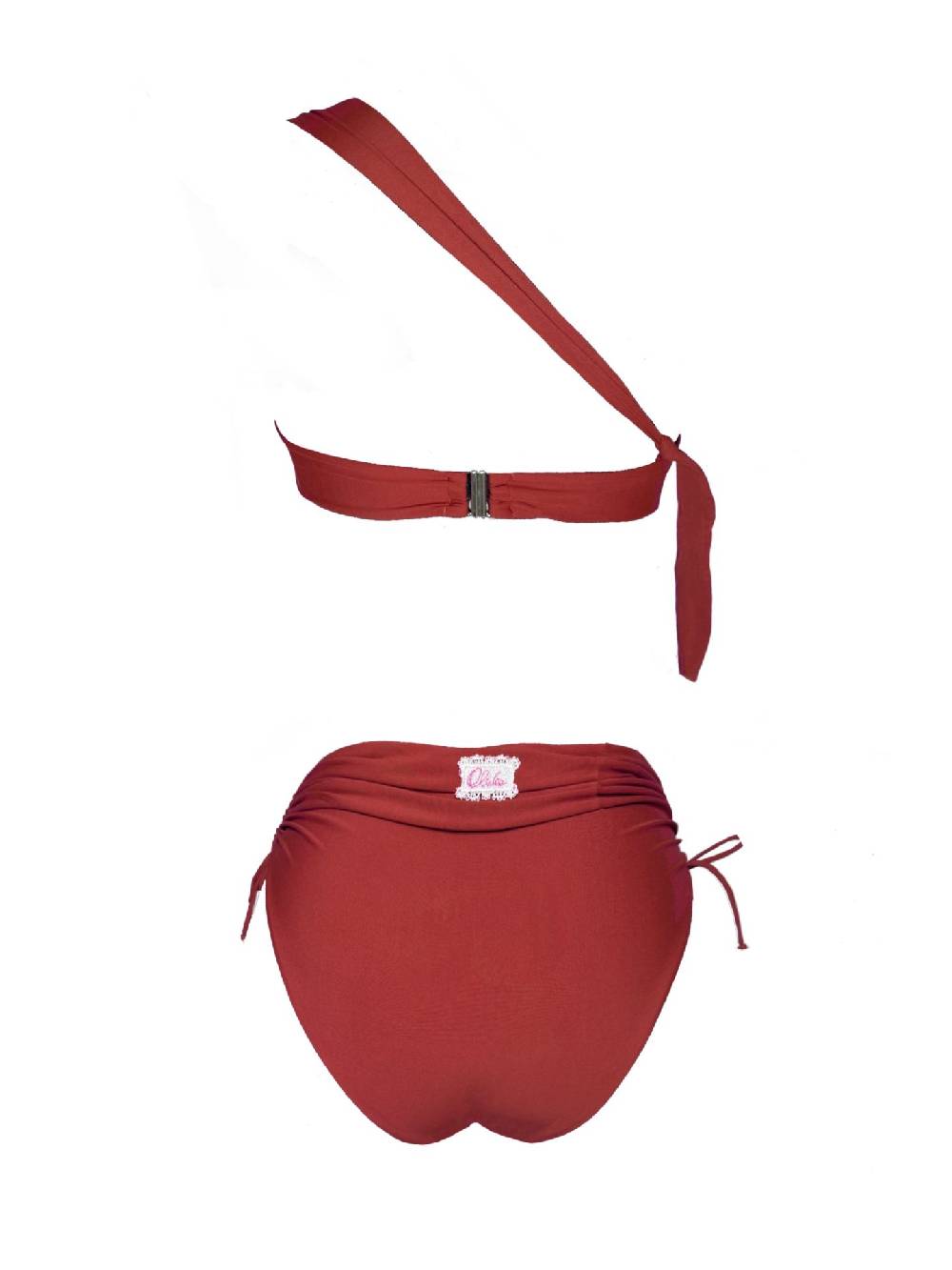 Olivia Gold Reggiseno Monospalla + Slip a vita alta drappeggiato Nuova