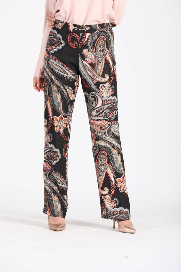 Oltre Tempo Pantalone in viscosa cashmere con gancio oro Vendita calda