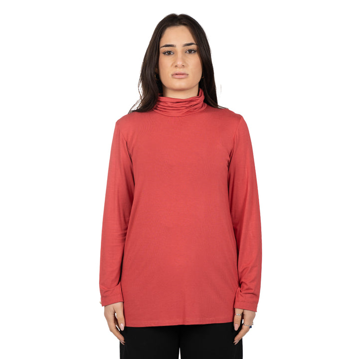 Oltre Tempo Maglia viscosa con collo anello e bottoncini su maniche Outlet