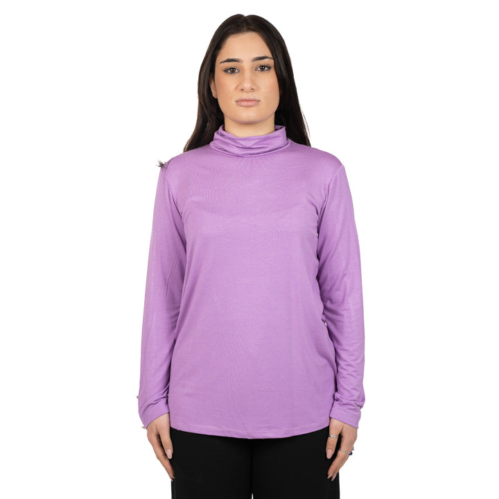 Oltre Tempo Maglia viscosa con collo anello e bottoncini su maniche Outlet