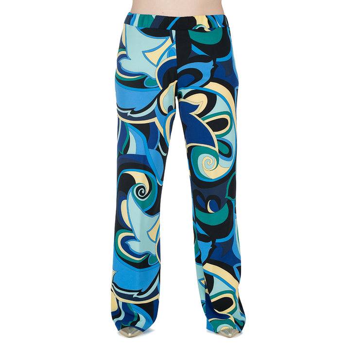 Oltre Tempo Pantalone ampio in crepe fantasia Promozione
