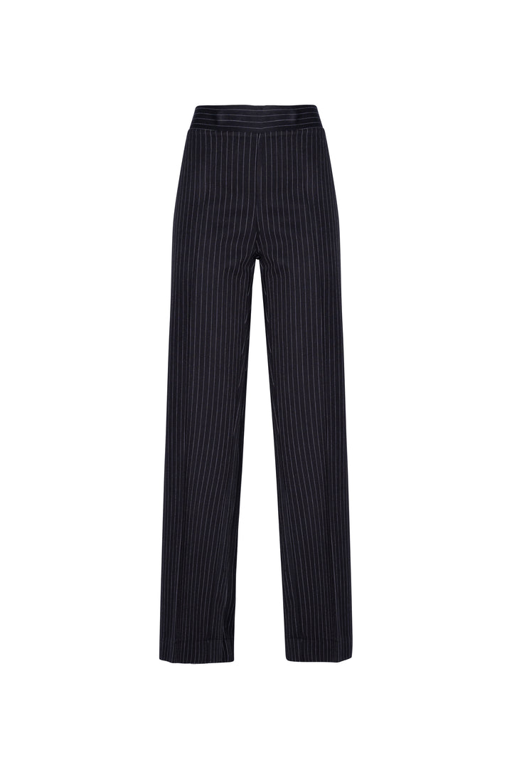 Oltre Tempo Pantalone manolana gessato con elastico in vita Promozione Limitata