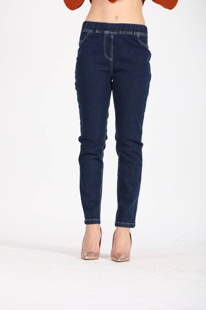 Oltre Tempo Jeans con elastico e tasche al sul dietro Acquista Ora