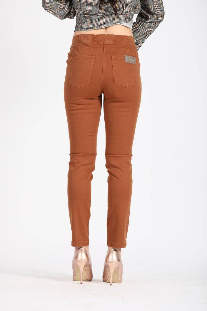 Oltre Tempo Pantalone in cotone con elastico finta tasca Fino Al -60%