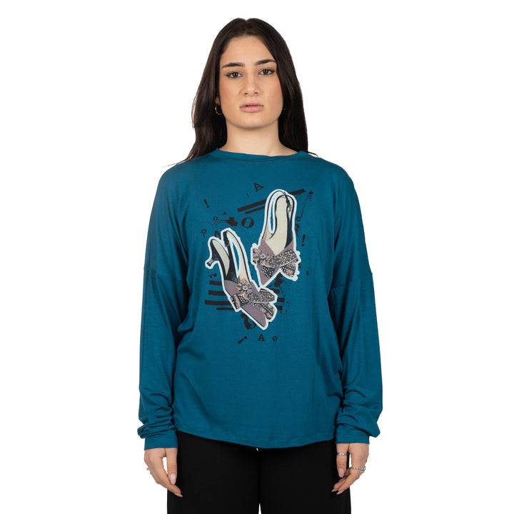 Oltre Tempo Maglia in viscosa con stampa Shopping Online
